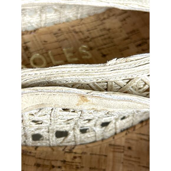 Aerosoles Women’s 8 Cornelia Cream Embroidered Raffia Fabric Platform Sandal NEW - Picture 5 of 9